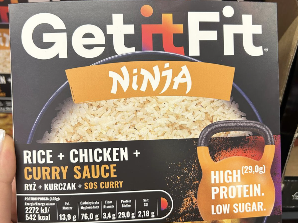 Get it Fit Ninja – ryż z kurczakiem w sosie curry. [542 kcal, 29g białka, 14,69 złotych, LIDL]