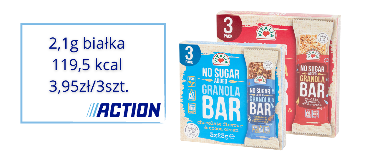 PROMOCJA: batony granola w Action [119 kcal, 3,95 zł/3 szt.]