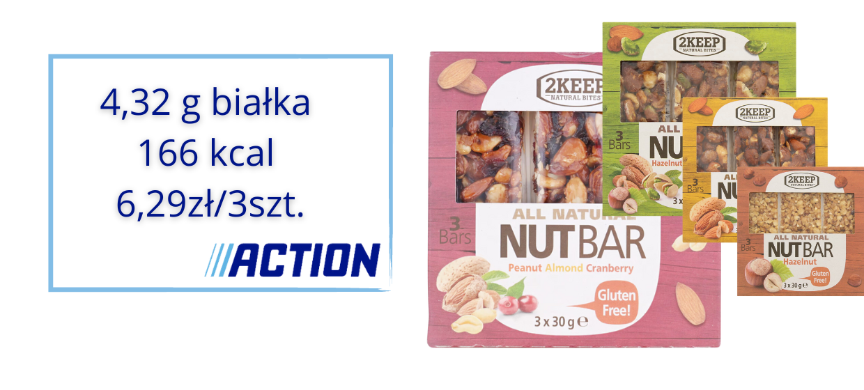 PROMOCJA: batony 2KEEP Nut Bar w Action [166 kcal, 6,29 zł/3 szt.]