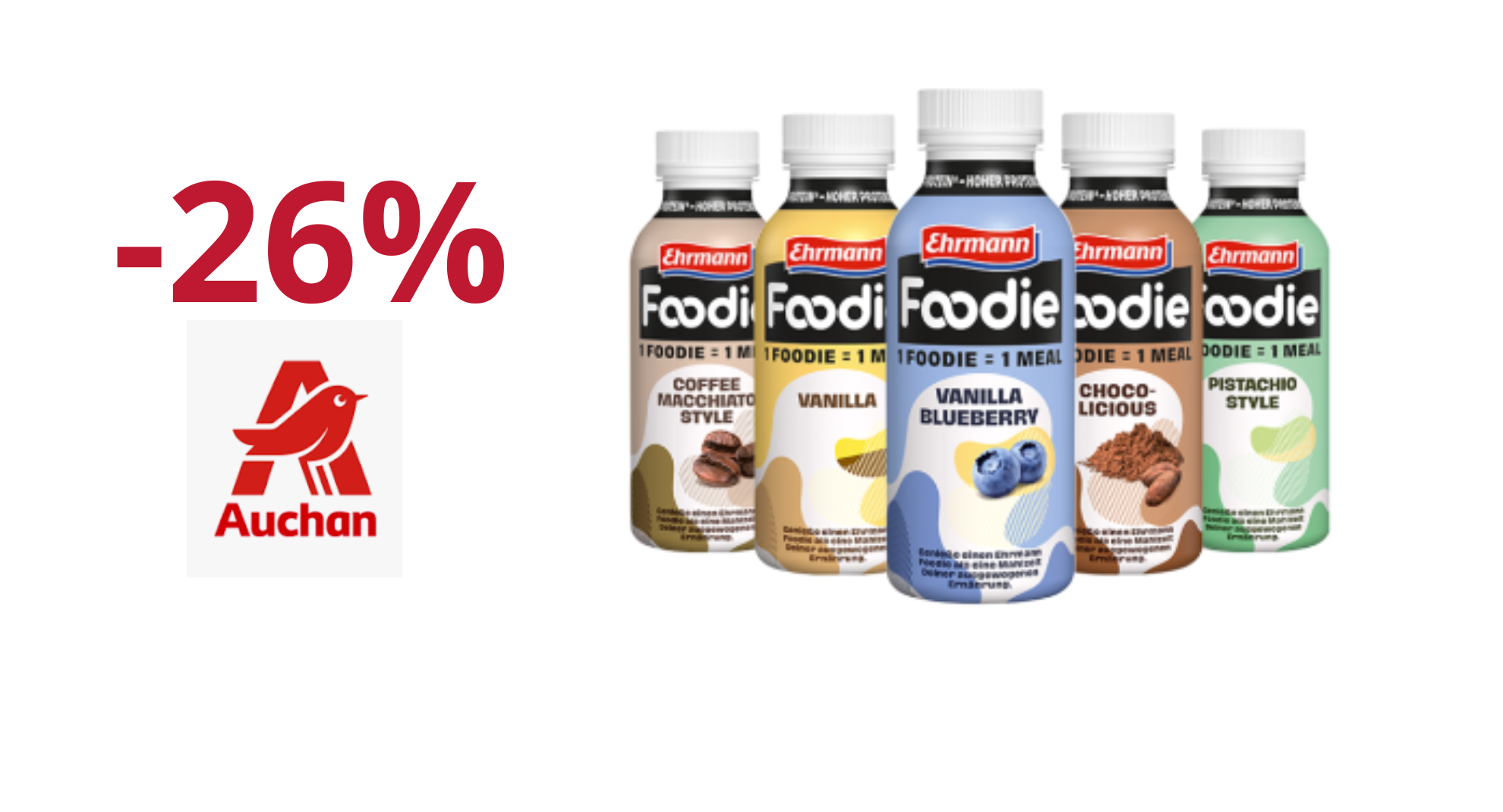 Napój Proteinowy Foodie Ehrmann – promocja w Auchan -26% taniej