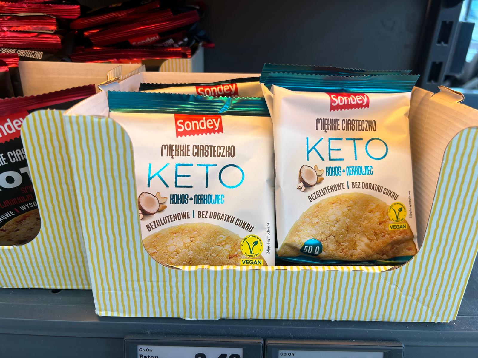 Ciasteczko bezglutenowe KETO kokos Sondey [233kcal, lidl]