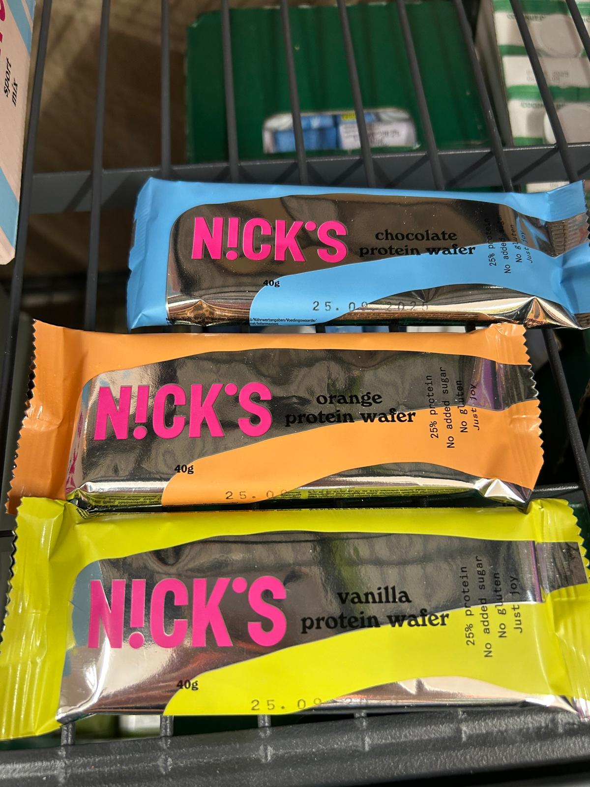 Nick’s Protein Wafer Chocolate/Vanilla/orange proteinowy batn- [508kcal, 25 g białka, lidl]