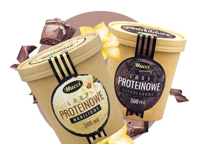 Lody proteinowe Mucci – promocja ALDI 13,99 PLN/500g. [10,2 g, 196 kcal]