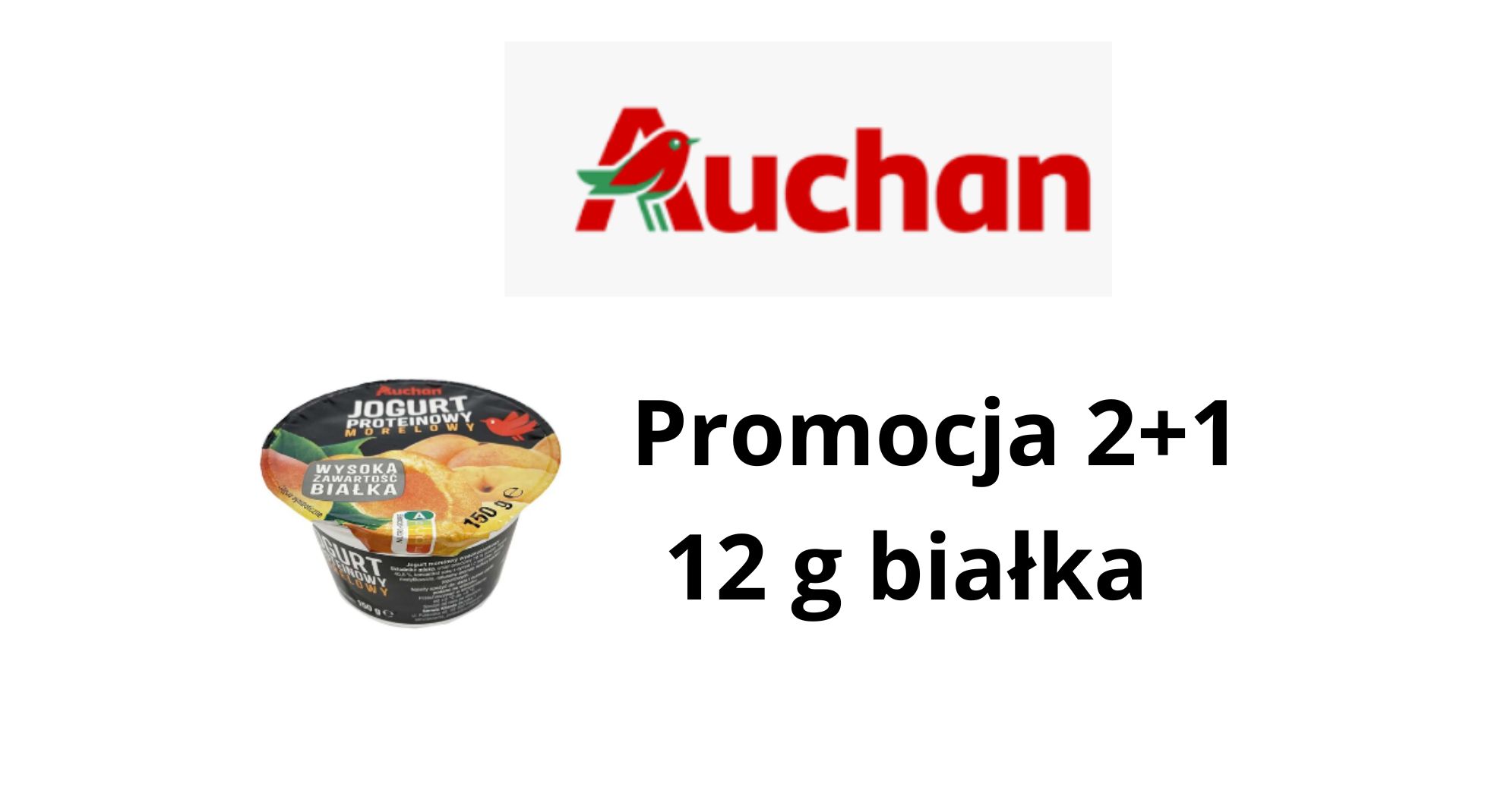 Przy zakupie dwóch jogurtów trzeci otrzymasz za grosz! [Auchan, jogurty proteinowe, 3,39zł/1szt]